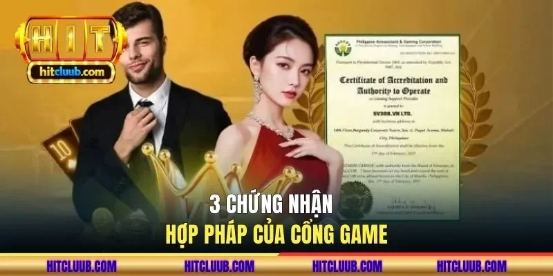 3 chứng nhận hợp pháp của cổng game 